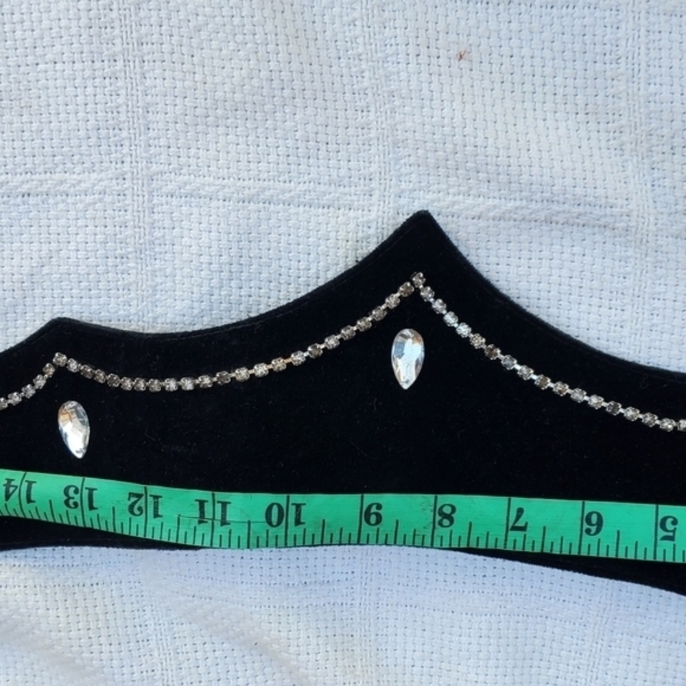 Vintage BlackVelvet Wide 80s bling belt‎ L - Picture 6 of 15